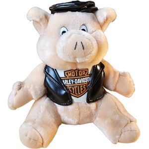 Harley Davidson Vintage Motorcycle Pig Biker Hog Plush 1998